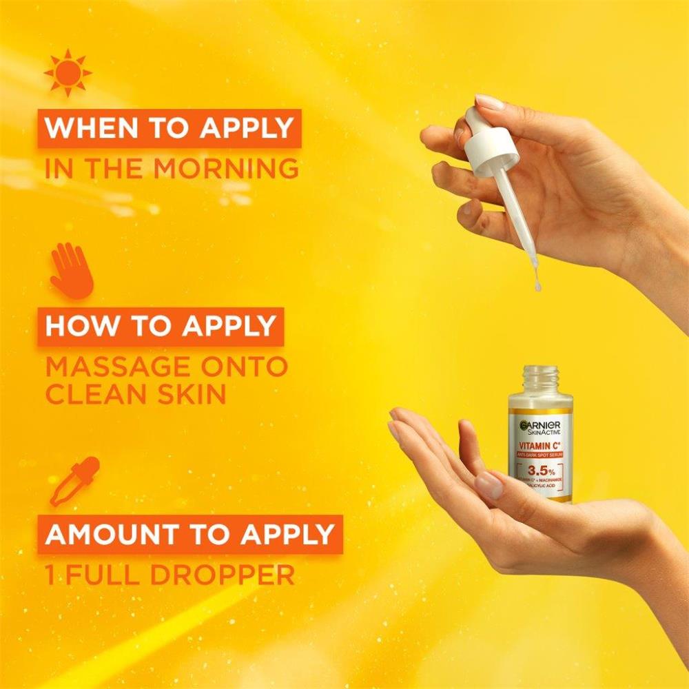 Garnier 3.5 Vitamin C, Niacinamide, Salicylic Acid, Anti Dark Spot Serum 30ml McGorisks