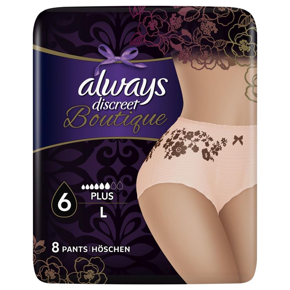Always Discreet Boutique Incontinence Pants Large 8 Pack McGorisks