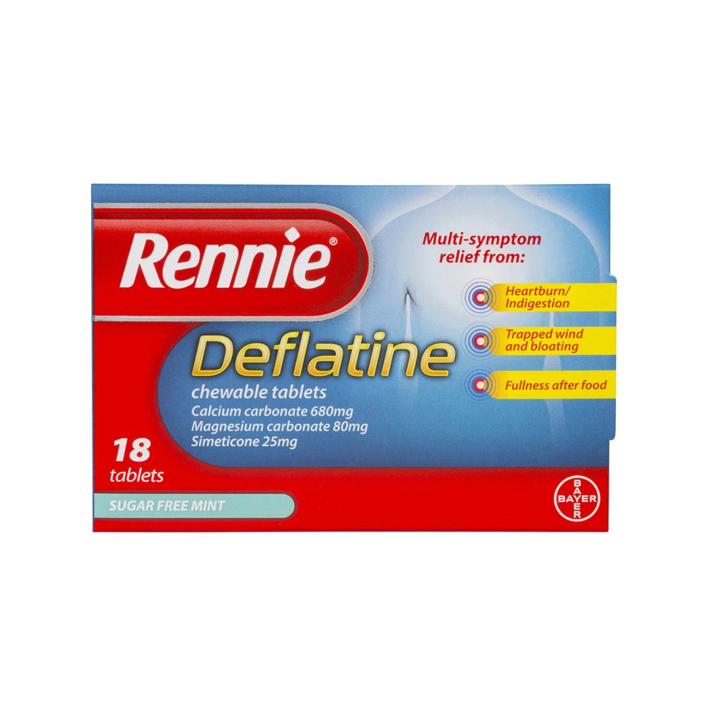 Rennie Deflatine Heartburn, Indigestion & Trapped Wind Relief 18