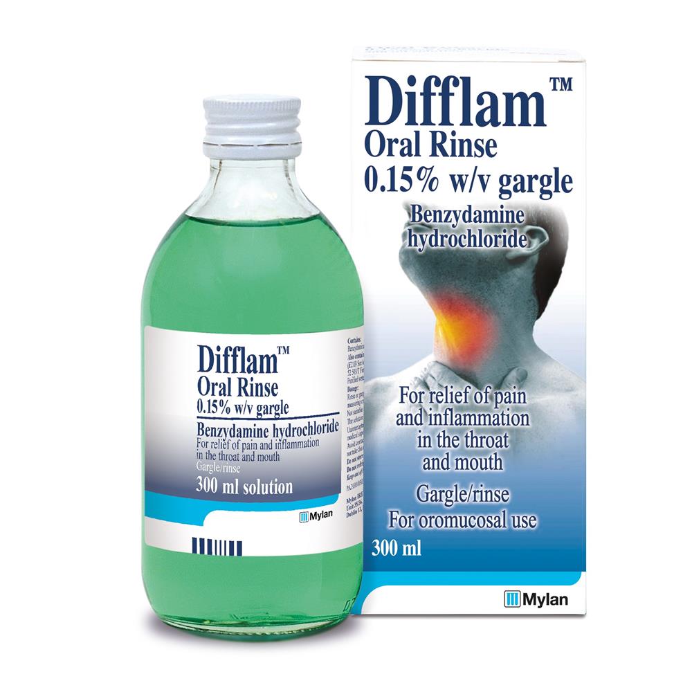 Difflam Oral Rinse 300ml McGorisks Pharmacy and Beauty Ireland