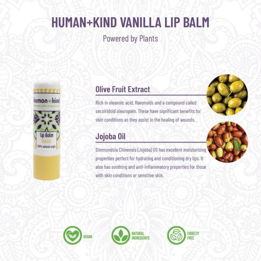 Human + Kind Lip Balm Vanilla McGorisks Pharmacy and Beauty Ireland