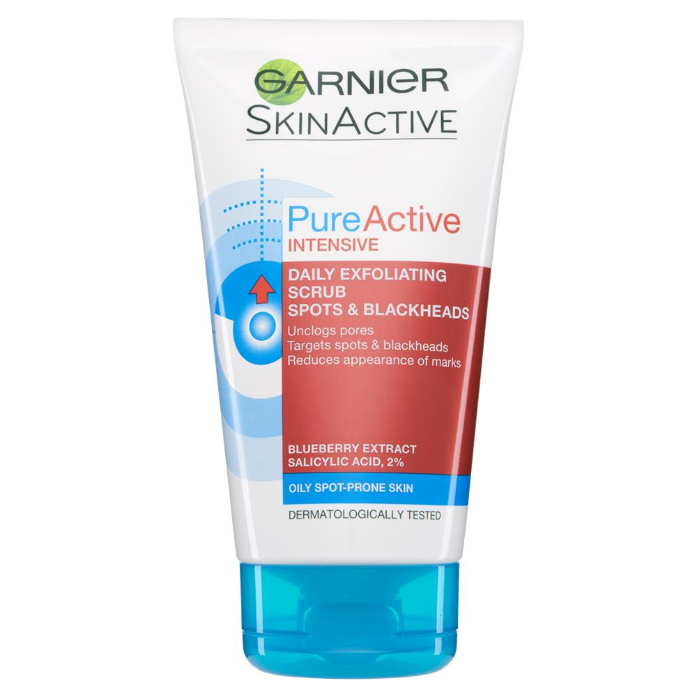 Garnier Pure Active Intensive Blackhead Exfoliating Face Scrub 150ml McGorisks Pharmacy and