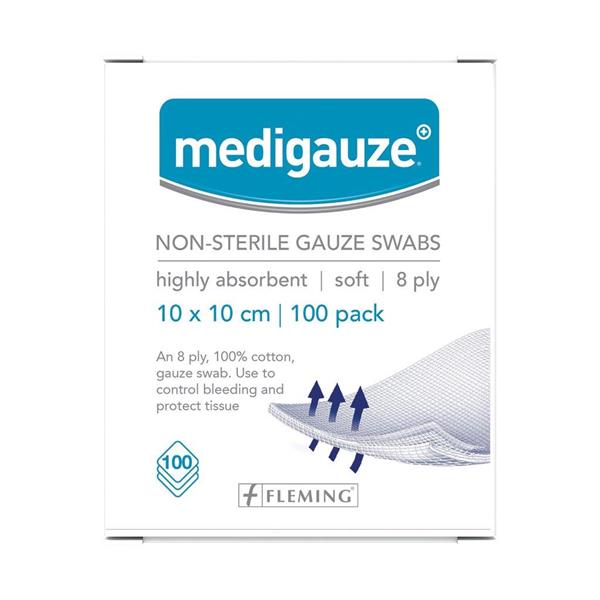 Medicare Medigauze NonSterile Gauze Swabs 8Ply 100'S McGorisks