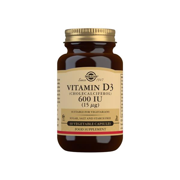 Solgar Vitamin D3 (Cholecalciferol) 600 IU (15 µg) Capsules 60s