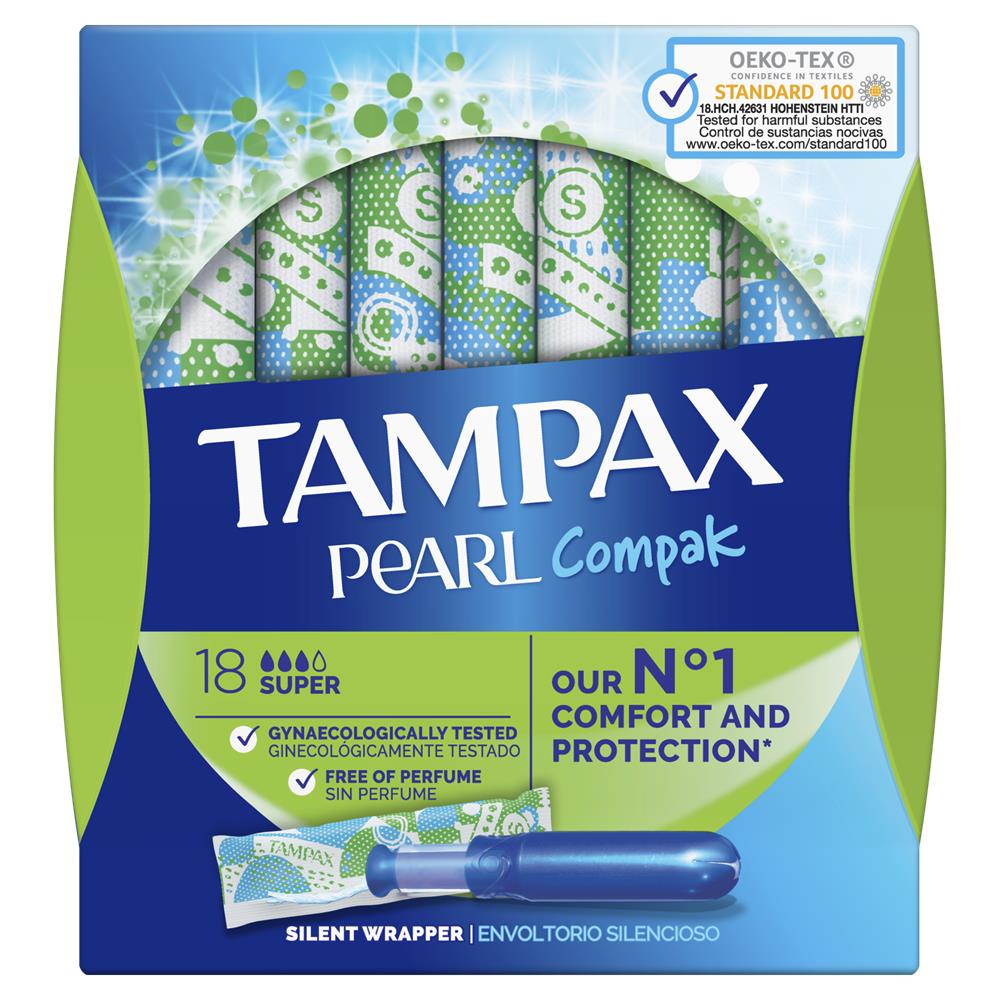 Tampax Pearl Compak Super Tampons 18s McGorisks Pharmacy and Beauty