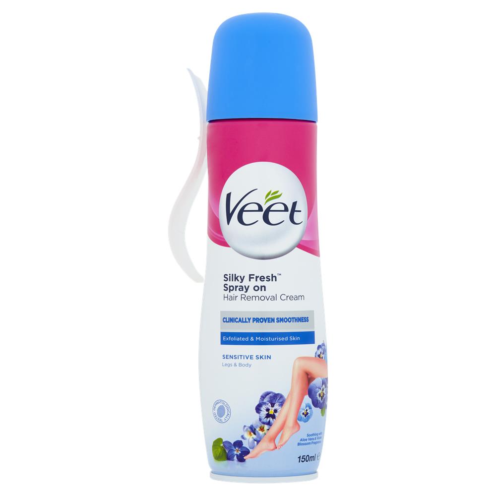 Veet Silky Fresh Spray On Hair Removal Cream 150Ml McGorisks Pharmacy and Beauty Ireland