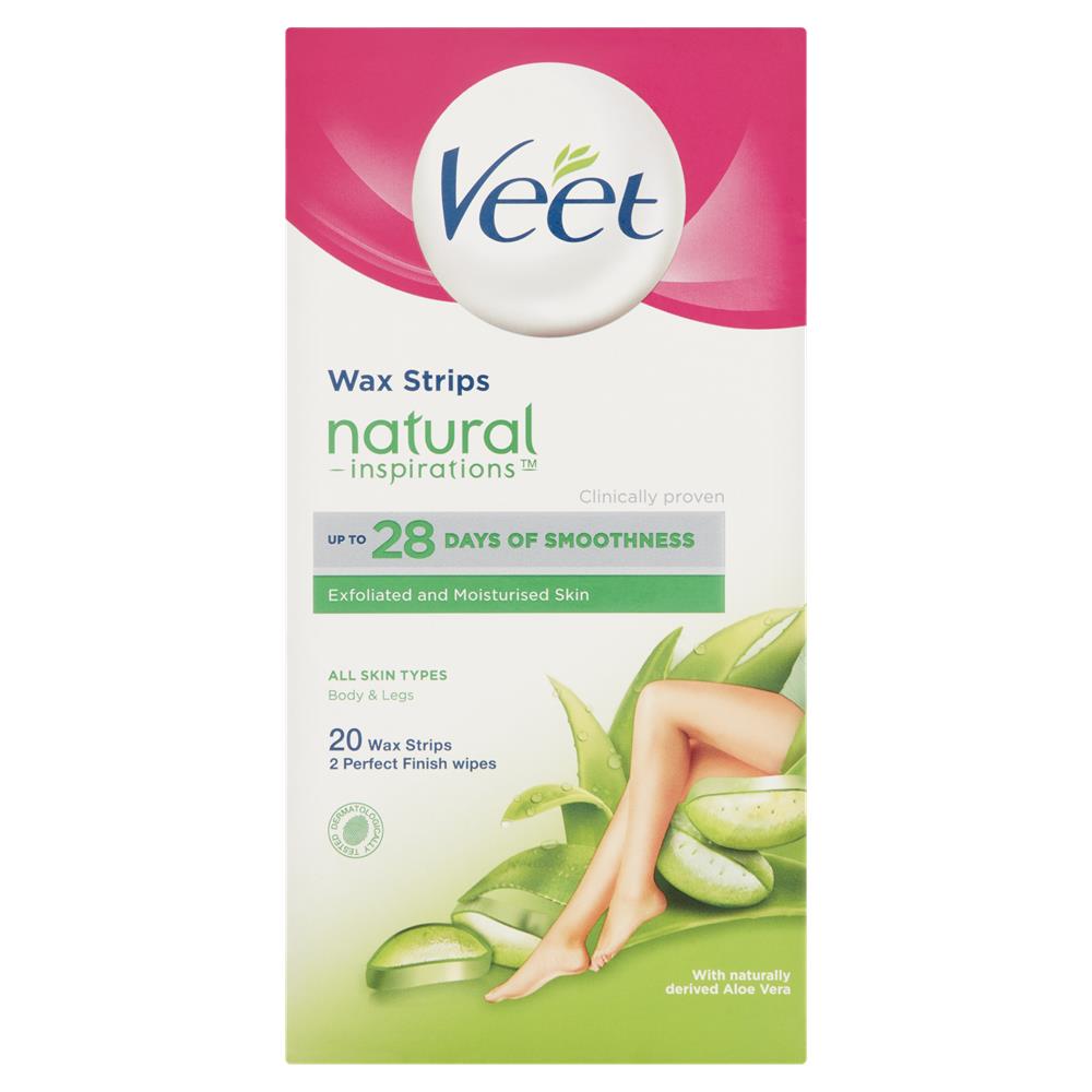 Veet Wax Strips Natural Inspirations All Skin Types Body & Legs