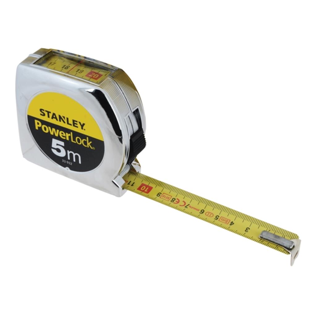 Stanley 033932 Powerlock Silver Top Reader Metric Measuring Tape 5m