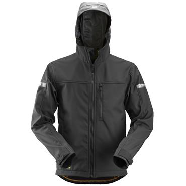 Snickers 1229 0404 Allroundwork Softshell Hooded Jacket - Black/Black