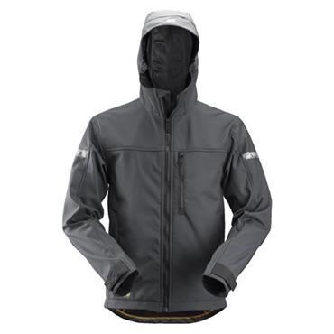 Snickers 1229 5804 Allroundwork Softshell Hooded Jacket - Steel Grey/Black