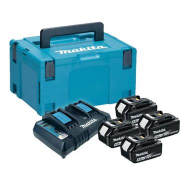 Makita 197627-6 18 LXT Power Source Kit Twin Charger & Makpac Carry Case (4x5.0Ah)