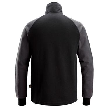 Snickers 2841 Two-Coloured Half-Zip Sweatshirt - Black/Steel Grey