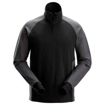 Snickers 2841 Two-Coloured Half-Zip Sweatshirt - Black/Steel Grey