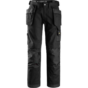 Snickers 3214 0404 Canvas+ Craftsmen Holster Pocket Trousers - Black