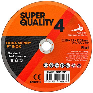 SuperQuality SQ1036 230 x 1.9x 22.23 Inox 9"/230mm Skinny Cutting Discs (25 Pack)