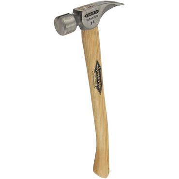 Milwaukee 4932352584 Ti14SC-H18 Curved Titanium Hickory Hammer - Straight Face - 397g