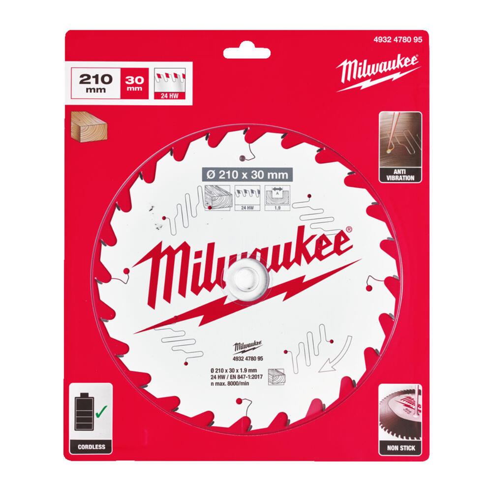 Milwaukee 4932478095 210mm x 30mm x 24T Table Saw Blade Wood