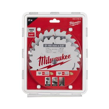 Milwaukee 4932479836 165x15.87mm 24T Circular Saw Blade Twin Pack