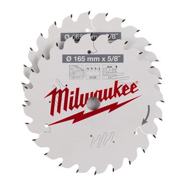 Milwaukee 4932479836 165x15.87mm 24T Circular Saw Blade Twin Pack