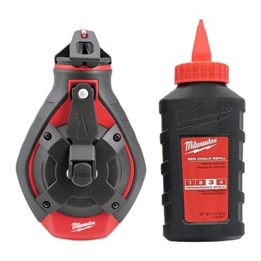Milwaukee 4932498391 Bold Line Chalk Reel with Red Chalk Refill