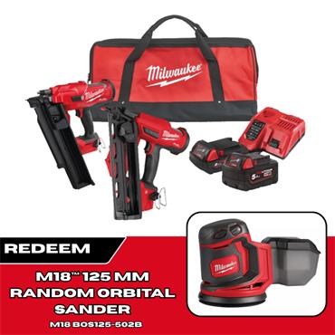 Milwaukee M18FPP2BE-522B 18V First Fix & 16G Nailer Twin Kit (1x5Ah & 1x2Ah)