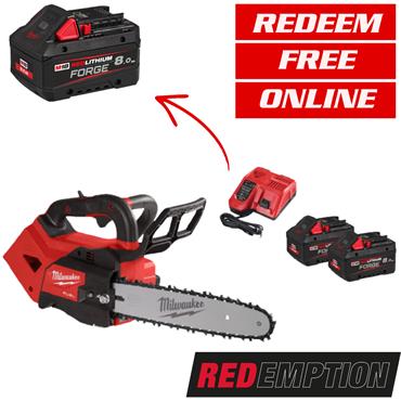 Milwaukee M18FTHCHS30-802 M18 FUEL 30cm Top Handle Chainsaw (2x8Ah Forge)