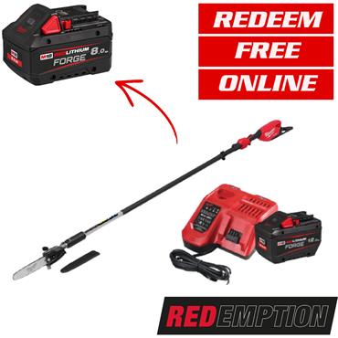 Milwaukee M18FTPS30-121 FUEL M18 30cm Telescopic Pole Saw (1x12Ah Forge)