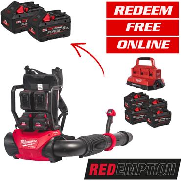 Milwaukee M18F2BPB-124 M18 F Dual Battery Backpack Blower (4x12Ah & 6 Bay Rapid Charger)