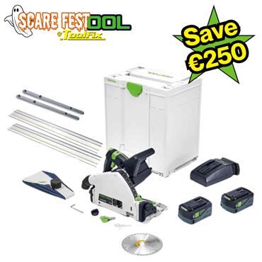 Festool 577077 TSC55 5,0 KEBI-Plus/XL-FS Plunge-Cut Saw (2x5.0Ah) (Rails & Joining Bars)
