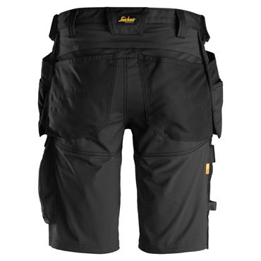 Snickers 6141 0404 AllroundWork Holster Pockets Stretch Shorts - Black