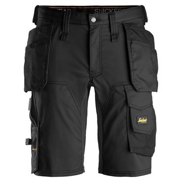 Snickers 6141 0404 AllroundWork Holster Pockets Stretch Shorts - Black