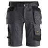 Snickers 6141 5804 AllroundWork Holster Pockets Stretch Shorts - Steel Grey/Black