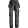 Snickers 6214 5804 RuffWork Canvas+ Work Trousers+ Holster Pockets Steel Grey/Black