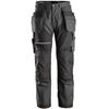 Snickers 6214 5804 RuffWork Canvas+ Work Trousers+ Holster Pockets Steel Grey/Black