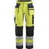 Snickers 6230 6658 Hi-Vis Trousers Holster Pockets+ CL2 Yellow/Steel Grey
