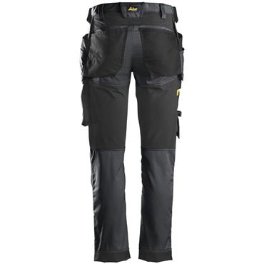 Snickers 6241 5804 AllroundWork Stretch Trousers Holster Pockets - Steel Grey/Black
