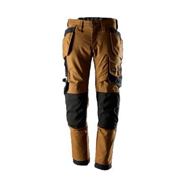 Snickers 6244 Allround Work Canvas Stretch Trousers Holster Pockets Brown/Black