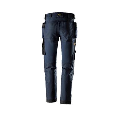 Snickers 6244 Allround Work Canvas Stretch Trousers Holster Pockets Navy/Black