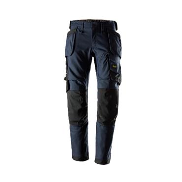Snickers 6244 Allround Work Canvas Stretch Trousers Holster Pockets Navy/Black