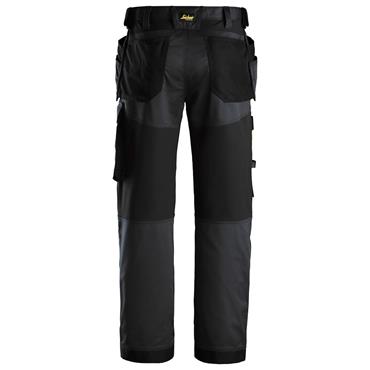 Snickers 6251, AllroundWork, Stretch Loose fit Work Trousers Holster Pockets - Black