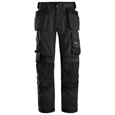 Snickers 6251, AllroundWork, Stretch Loose fit Work Trousers Holster Pockets - Black