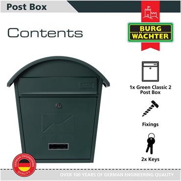 Burg-Wachter MB06G Classic 2 Post Box Matt Green
