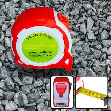 Advent Quantum ToolFix Measuring Tape Red/ White 8m/26ft x 25mm Wide Blade