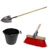 Builders Bundle: 48" Irish Builders Shovel, Yard Brush & Bucket