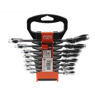 Bahco Swivel Head Combi Ratchet Wrench Set 41RM/SH8