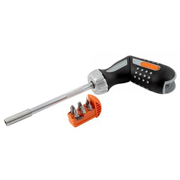 Bahco 808050P Ratcheting Bit Holder Screwdriver – Pistol Grip (6 Pieces)