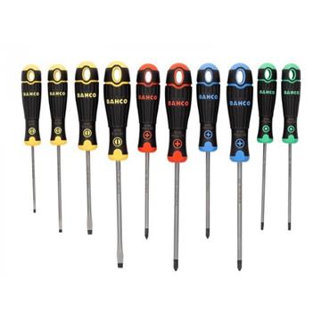 Bahco B219.010RB 10 Piece Colour Coded Screwdriver Set SL/PH/PZ/TX