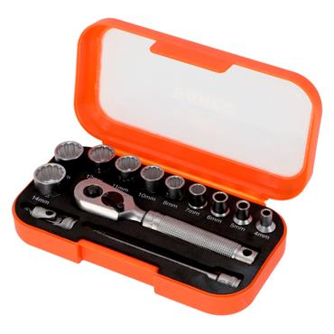 Bahco S13MC10.5 1/4" Square Drive 13 Pc Socket Set