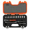 Bahco 16 Piece 1/4" Drive Socket Set with Ratchet & Accessories S160