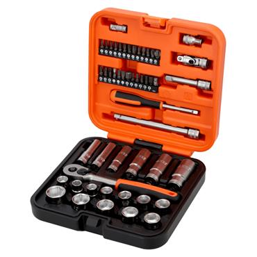 Bahco S51MC3H 3/8" Square Drive Standard and Deep 51 Pc Socket Set